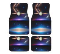 WBQLSL 4-Piece car Floor mats Set, Easy to Clean and no Fading, Keep The Interior of Your car, Truck, or Van Cosmic Saturn Clean