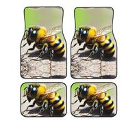 WBQLSL 4-Piece car Floor mats Set, Easy to Clean and no Fading, Keep The Interior of Your car, Truck, or Van Cute Little bee Clean