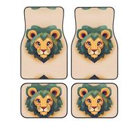 WBQLSL 4-Piece car Floor mats Set, Easy to Clean and no Fading, Keep The Interior of Your car, Truck, or Van Cartoon Lion Clean