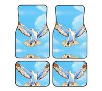 WBQLSL 4-Piece car Floor mats Set, Easy to Clean and no Fading, Keep The Interior of Your car, Truck, or Van Seagulls in Flight Clean