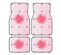 WBQLSL 4-Piece car Floor mats Set, Easy to Clean and no Fading, Keep The Interior of Your car, Truck, or Van Blooming Carnations Clean
