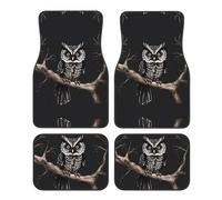 WBQLSL 4-Piece car Floor mats Set, Easy to Clean and no Fading, Keep The Interior of Your car, Truck, or Van Late Night Owl Clean