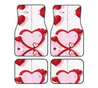 WBQLSL 4-Piece car Floor mats Set, Easy to Clean and no Fading, Keep The Interior of Your car, Truck, or Van Little Red Heart Clean
