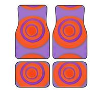 WBQLSL 4-Piece car Floor mats Set, Easy to Clean and no Fading, Keep The Interior of Your car, Truck, or Van Orange Circle Centre Clean