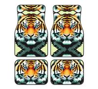 WBQLSL 4-Piece car Floor mats Set, Easy to Clean and no Fading, Keep The Interior of Your car, Truck, or Van Little Fat Tiger Head Clean