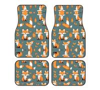 WBQLSL 4-Piece car Floor mats Set, Easy to Clean and no Fading, Keep The Interior of Your car, Truck, or Van Yellow Fox Clean