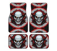 WBQLSL 4-Piece car Floor mats Set, Easy to Clean and no Fading, Keep The Interior of Your car, Truck, or Van Red and Black Evil Ghost Clean