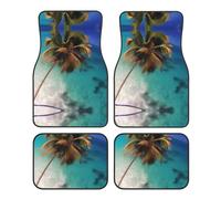 WBQLSL 4-Piece car Floor mats Set, Easy to Clean and no Fading, Keep The Interior of Your car, Truck, or Van Caribbean Islands Clean