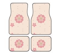WBQLSL 4-Piece car Floor mats Set, Easy to Clean and no Fading, Keep The Interior of Your car, Truck, or Van Little Pink Cherry Blossoms Clean