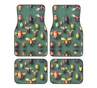 WBQLSL 4-Piece car Floor mats Set, Easy to Clean and no Fading, Keep The Interior of Your car, Truck, or Van Insect Atlas Clean