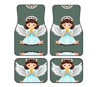 WBQLSL 4-Piece car Floor mats Set, Easy to Clean and no Fading, Keep The Interior of Your car, Truck, or Van Cute Little Angel Clean
