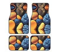 WBQLSL 4-Piece car Floor mats Set, Easy to Clean and no Fading, Keep The Interior of Your car, Truck, or Van Yellow Pebbles Clean
