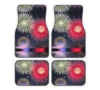 WBQLSL 4-Piece car Floor mats Set, Easy to Clean and no Fading, Keep The Interior of Your car, Truck, or Van Splendid Fireworks Clean