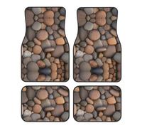 WBQLSL 4-Piece car Floor mats Set, Easy to Clean and no Fading, Keep The Interior of Your car, Truck, or Van Pebbles in The Beach Clean