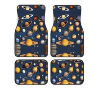 WBQLSL 4-Piece car Floor mats Set, Easy to Clean and no Fading, Keep The Interior of Your car, Truck, or Van Solar System Planets Clean
