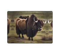 WBQLSL 80x58 inches - Mighty Highland Yak Printed Rug, Living Room, Office, Balcony Decorative Rug, Bedside, Coffee Table mat