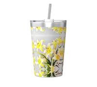 WBQLSL A bouquet of lilies A bouquet of lilies Patterned stainless steel bottle, detachable portable conical straw cup, outdoor sports water cup