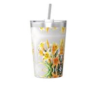 WBQLSL A bouquet of yellow lilies A bouquet of yellow lilies Patterned stainless steel bottle, detachable portable conical straw cup, outdoor sports water cup