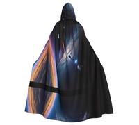 WBQLSL A fascinating universe Printed Halloween cape, masquerade hooded cape, suitable for theme parties