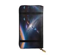 WBQLSL A fascinating universe Zipper leather wallet, 7.5 * 4.1 inch long clutch bag, multiple compartments and large capacity, a good gift for friends