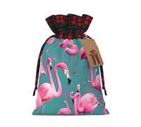 WBQLSL A flock of flamingos Printed Flower Pocket 8.3x11.8 Inch Holiday Party Decoration Gift Bag Candy Snack Storage Bag