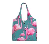 WBQLSL A flock of flamingos Printed Shoulder Bag - Suitable for sturdy canvas bags, shopping bags, Black, One Size