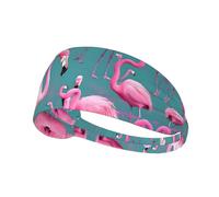 WBQLSL A flock of flamingos Sports sweatband, moisture wicking, running, cycling, yoga, fitness, sports