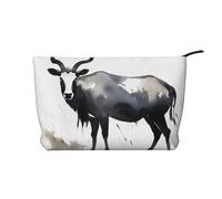 WBQLSL A robust antelope Printed corduroy cosmetic bag - travel essential cosmetic storage bag