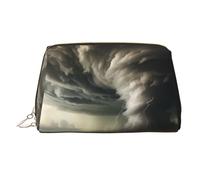 WBQLSL A Tornado is Coming Leather Makeup Bag Cosmetic Storage Bag Suitable for Carrying Cosmetics with You
