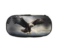 WBQLSL A vicious eagle Large capacity pencil bag, multi-layer partition stationery storage bag - unisex learning office supplies