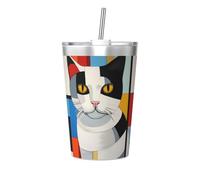 WBQLSL Able-Bodied cat Insulated Straw Cup Ideal for Gym use or Carrying on The go