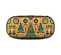 WBQLSL Abstract Architectural Patterns Large capacity pencil bag, multi-layer partition stationery storage bag - unisex learning office supplies