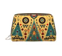 WBQLSL Abstract Architectural Patterns Leather Makeup Bag Cosmetic Storage Bag Suitable for Carrying Cosmetics with You