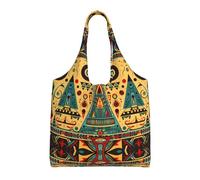 WBQLSL Abstract Architectural Patterns Printed women's canvas bag - casual shoulder bag + handbag dual-purpose design,