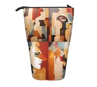 WBQLSL Abstract Art Paintings Printed Retractable Pencil case, Perfect for Makeup, Stationery, or a Coin Purse.