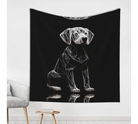 WBQLSL Abstract Dog Sketch Printed decorative tapestry, suitable for wall decoration in living rooms and bedrooms