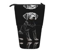 WBQLSL Abstract Dog Sketch Printed Retractable Pencil case, Perfect for Makeup, Stationery, or a Coin Purse.