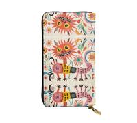 WBQLSL Abstract Dragon Doodle Printed Small Leather Clutch - 7.5x4.1 inch Wallet