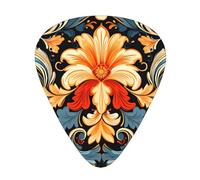 WBQLSL Abstract Flower Pattern Guitar Picks - (Thin/Medium/Thick) Suitable for all types of string instruments,