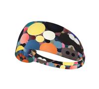 WBQLSL Abstract painting of circles Sports sweatband, moisture wicking, running, cycling, yoga, fitness, sports