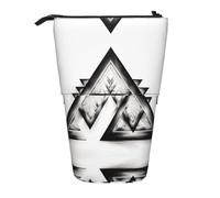 WBQLSL Acute Triangle Printed Retractable Pencil case, Perfect for Makeup, Stationery, or a Coin Purse.