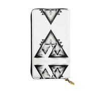 WBQLSL Acute Triangle Printed Small Leather Clutch - 7.5x4.1 inch Wallet