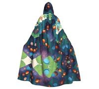 WBQLSL Adult Cosplay Cape, Micro Ant Colony Patterned Witch Robe, Men and Women Halloween Prom Party Hooded Cape