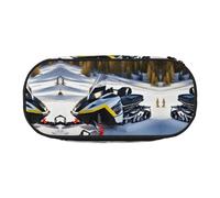 WBQLSL Advanced Snowmobile Printed Pencil case - Multi-Layer partition Pencil case, Suitable for Storing Campus Office Stationery
