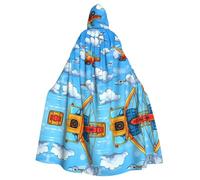 WBQLSL Aerial cranesHalloween hooded cape party robe suitable for costume parties and holiday parties