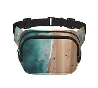 WBQLSL Aerial View of The Beach Patterned Stylish Waist Bag, Lightweight Travel Sports Bag, Waterproof and wear-Resistant