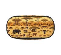 WBQLSL African grassland animals Large capacity pencil bag, multi-layer partition stationery storage bag - unisex learning office supplies