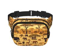 WBQLSL African Grassland Animals Printed Waist Bag, Stylish Crossbody Bag, Lightweight Travel Sports Chest Bag