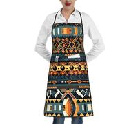 WBQLSL African Tribal Ethnic Texture A patterned chef's apron perfect for baking and gardening perfect for kitchen aprons and bakers