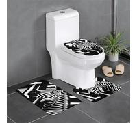 WBQLSL Agile Zebra Pattern absorbent non-slip floor mat set of 3 - suitable for bathroom, bedroom, kitchen